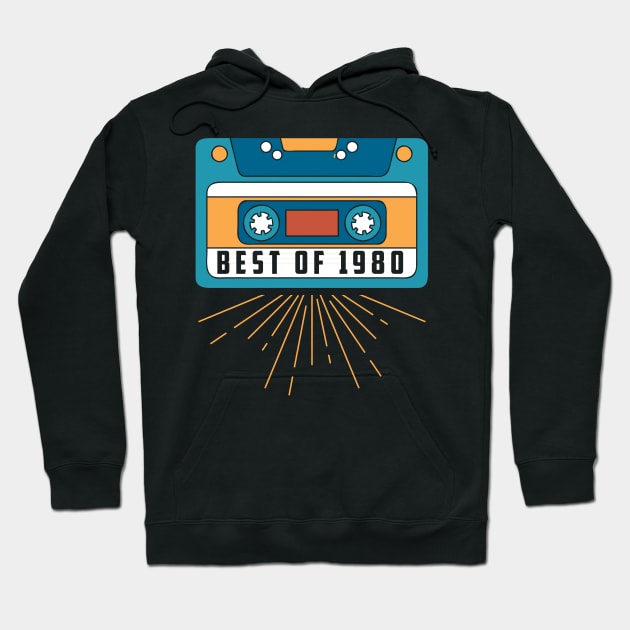 Vintage Best Of 1980 40 Years Birthday Cassette Hoodie by TeddyTees